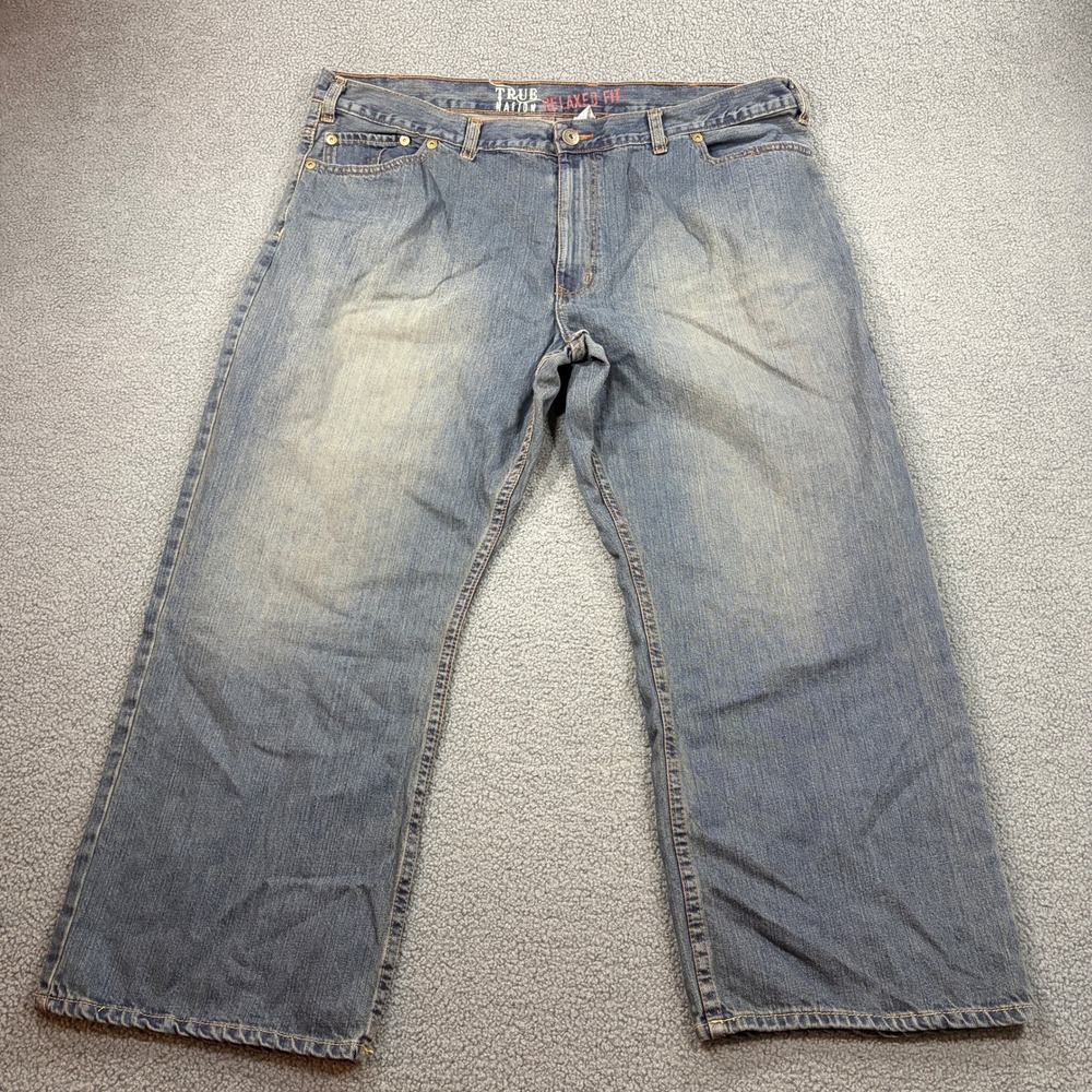 True Nation Jeans Mens 48x30 Blue Relaxed Fit 19-C002X2 Denim Straight Cotton